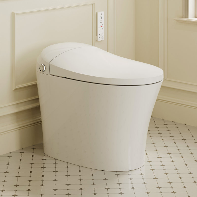 Toilette Calla Smart Bidet - Nettoyage instantané à l'eau chaude, siège chauffant à 4 niveaux, surface antibactérienne, protection de sécurité multicouche, chasse d'eau automatique, conception écoénergétique