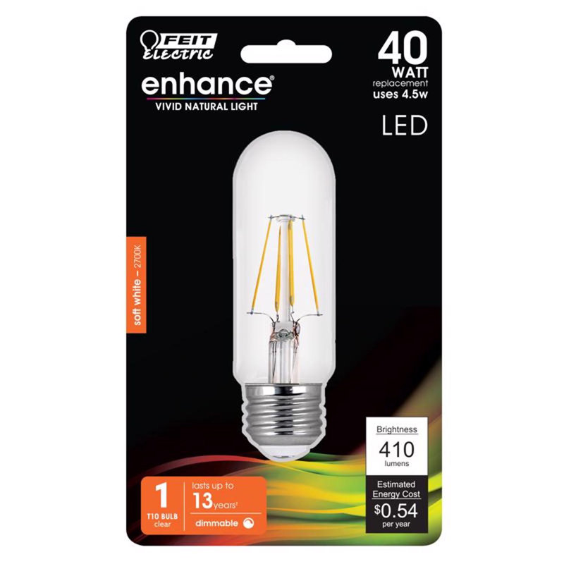 Ampoule à filament DEL Feit T10 E26 (moyen) blanc chaud, 40 watts, équivalente à 1 paquet