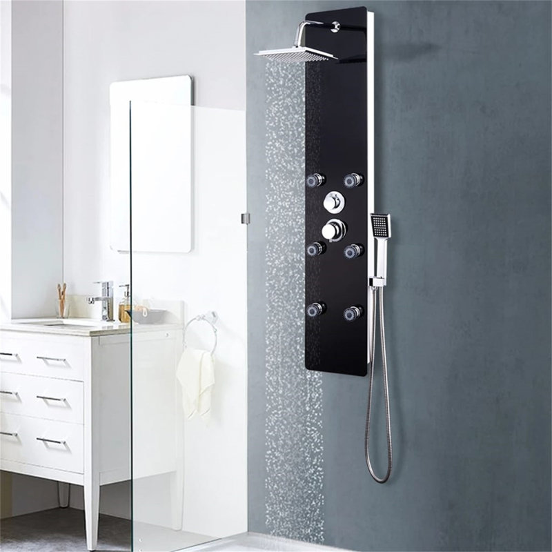 Laga Shower Tower Panel, Black