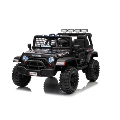 Camion électrique 2 places pour enfants 24 V avec télécommande parentale et moteur 550 | Phares DEL, musique Bluetooth et autonomie de 45 minutes