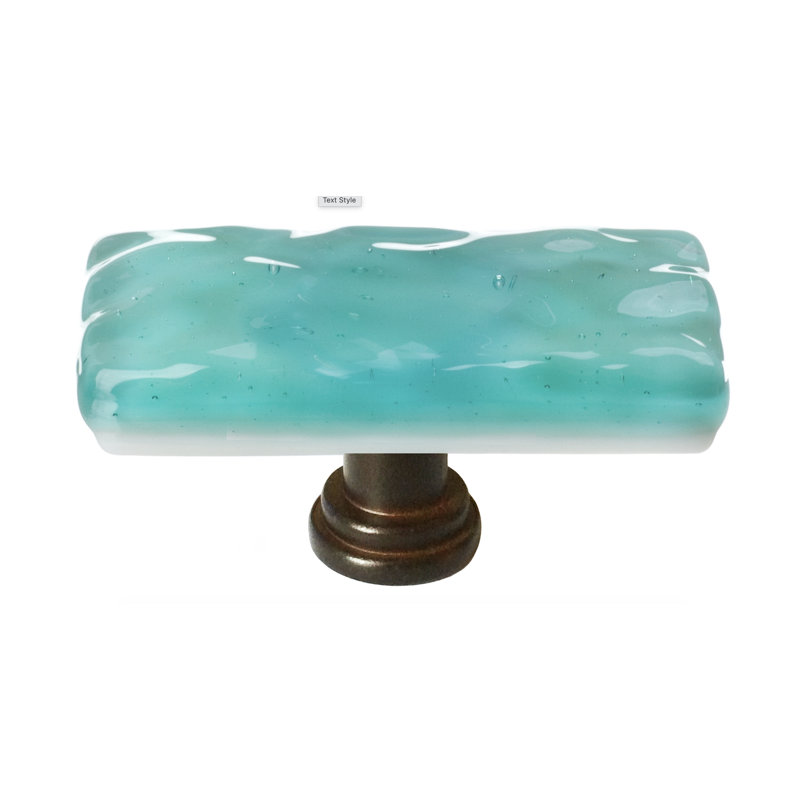 Poignée de meuble longue en verre Glacier, Bronze huilé, Jaune pâle
