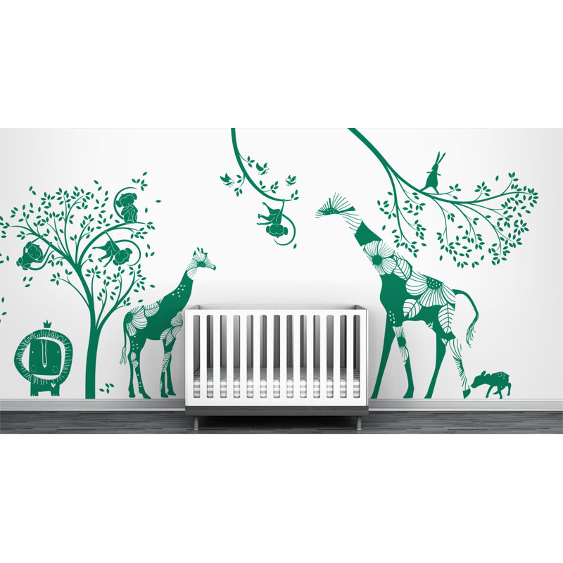 Décalcomanie murale jungle baby, Vert