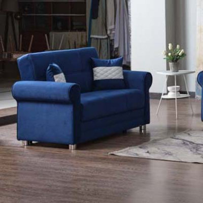 Causeuse convertible avec rangement Primenest Liora, bleu