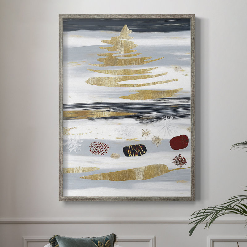 «Christmas Holiday Art CLV III», reproduction d'art encadrée - bois massif, H 11 po x l 9 po