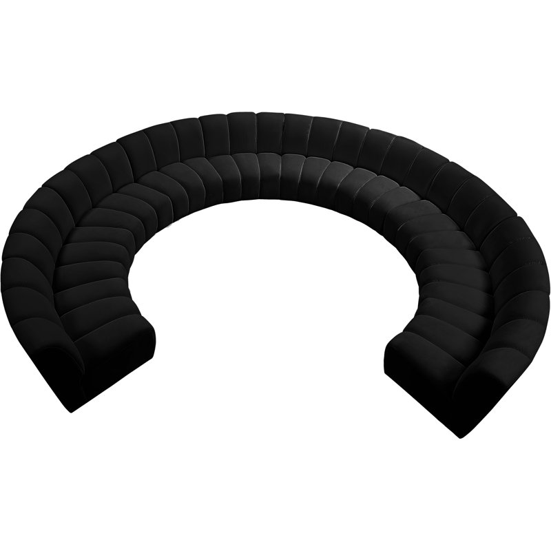 Canapé modulaire en velours Infinity, Velours noir, 10 pièces