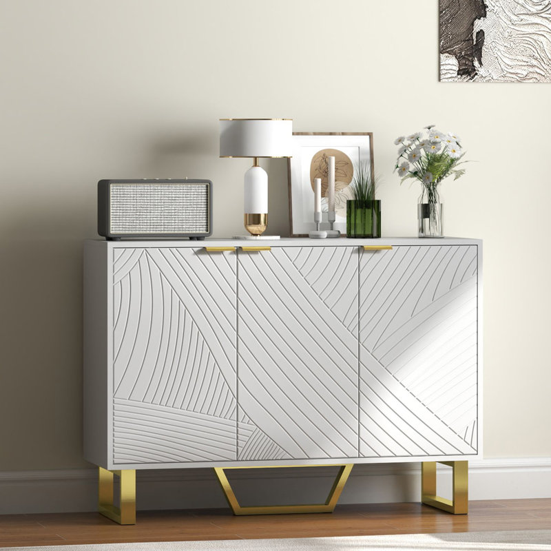 Buffet avec tablettes réglables, armoire moderne, blanc
