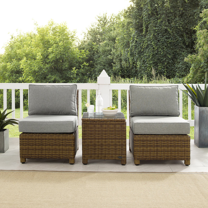 Ensemble de chaises d'extérieur 3 pièces Regina, Gris, Brun