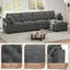 4 Seater Chenille Sofa & Chaise-327546701