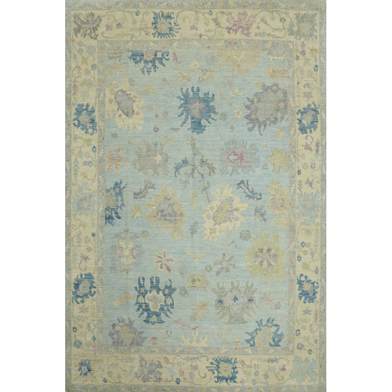 Tapis floral en laine Oushak