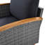 Ensemble de meubles de patio en rotin 9 pièces, ensemble de conversation extérieur avec pieds et plateau en bois d'acacia, ensemble de canapé modulaire en rotin PE avec table basse, coussin lavable