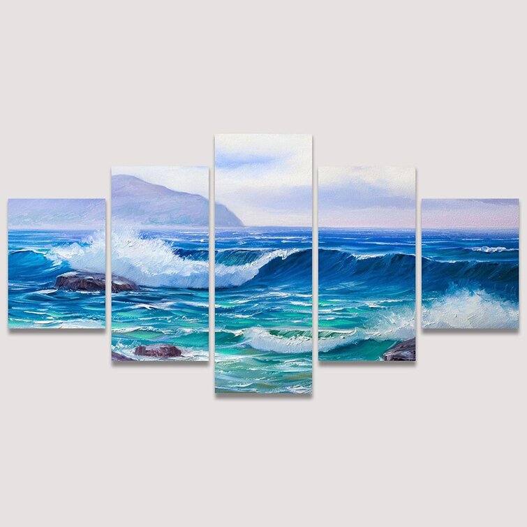 Big Wave Painting, Seascape Canvas Painting, Living Room Wall Art