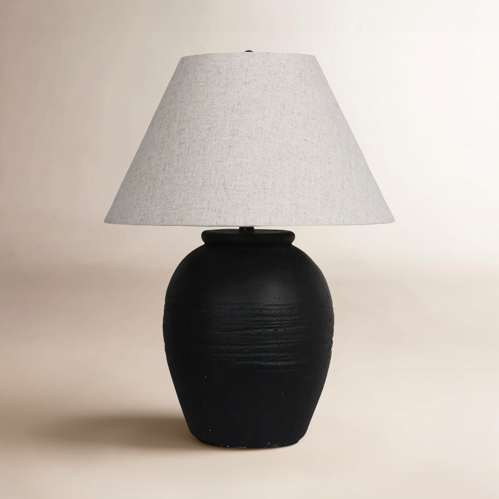 Sharol Ceramic Table Lamp, Black