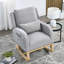 Fauteuil à bascule de 27,5 po de large gris avec un design élégant décontracté, offrant un confort supplémentaire