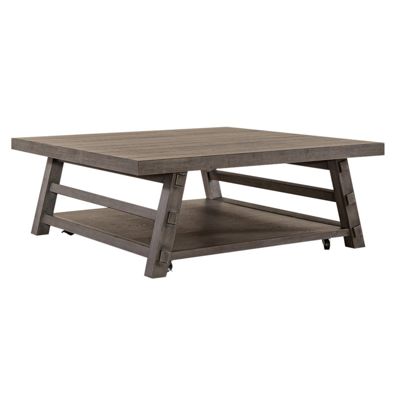 Bettee Solid Wood Coffee Table, Dusty Charcoal