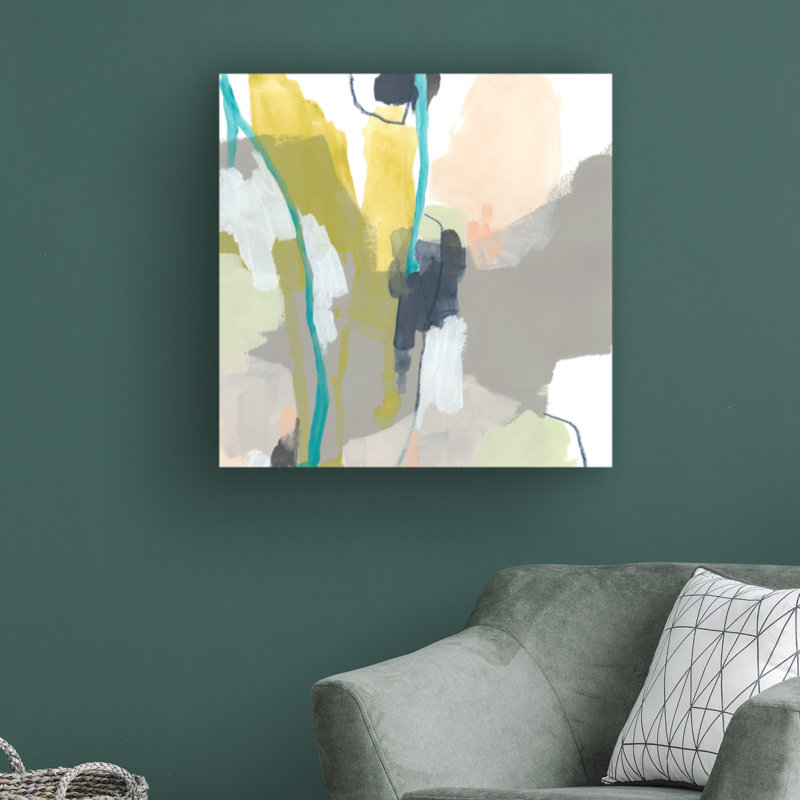 14" x 14" Abstract Multicolor Canvas Art Print