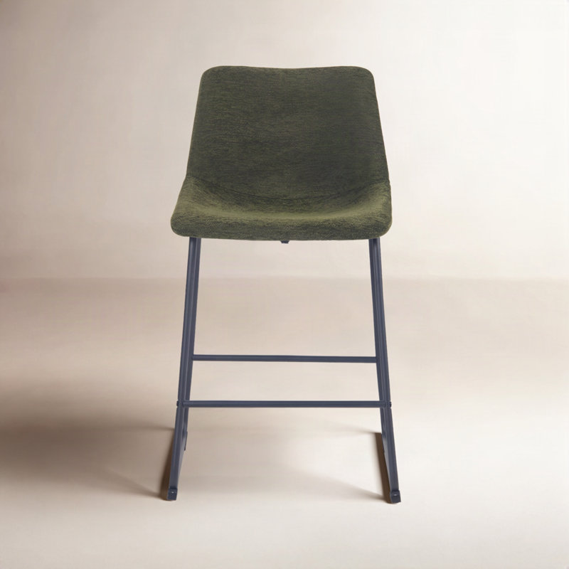Tabourets de bar sans accoudoirs Anke, Vert, Tabouret de comptoir (siège d’une hauteur de 24