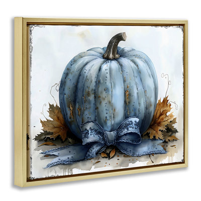 Citrouille bleue avec cadre flottant à nœuds, design Creative Studio