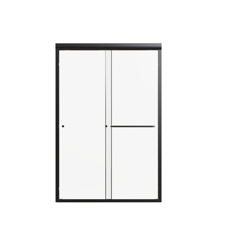 Semi-Frameless Double Sliding Shower Door, Black