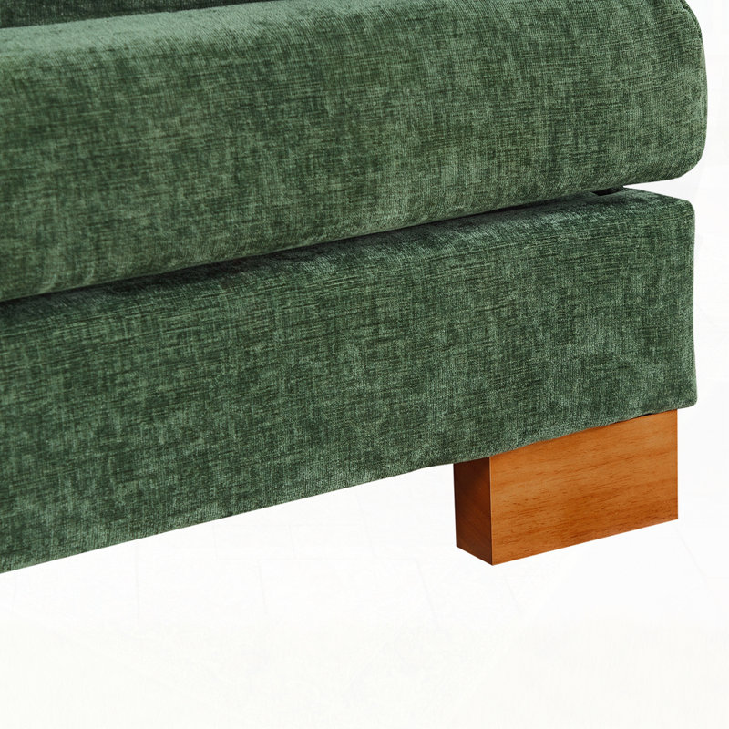 Canapé en chenille avec canapé double, Vert