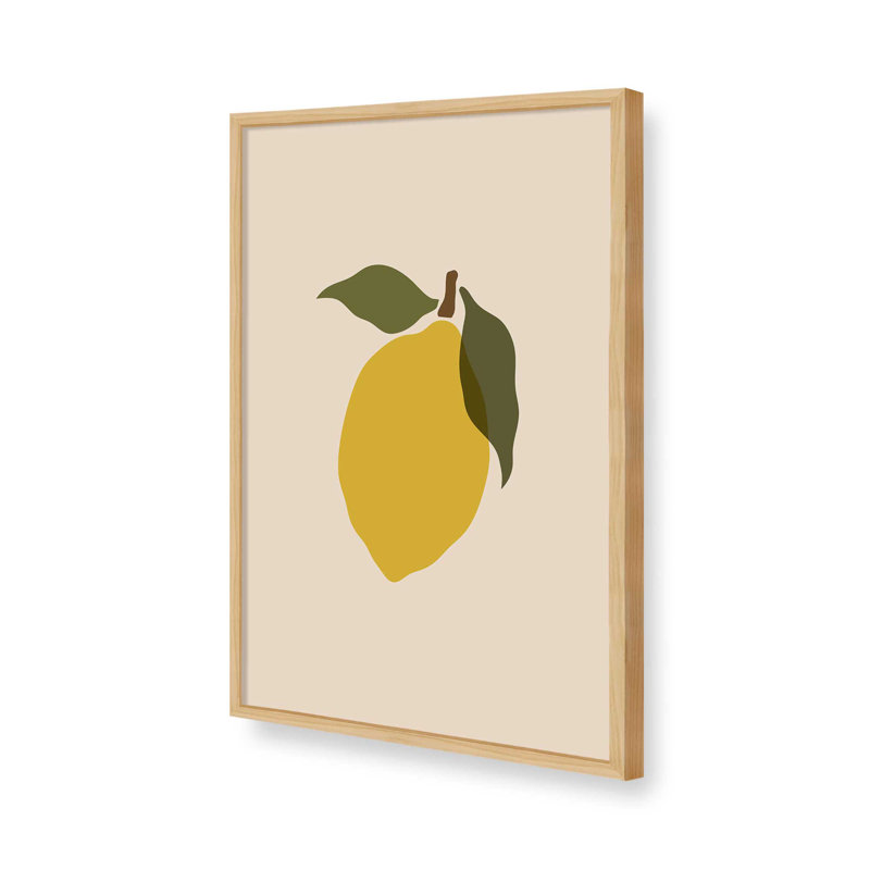 «Simple Lemon I» par Garima Dhawan, reproduction d'art, Cadre à joints visibles, H 16 po x l 12 po, Doré