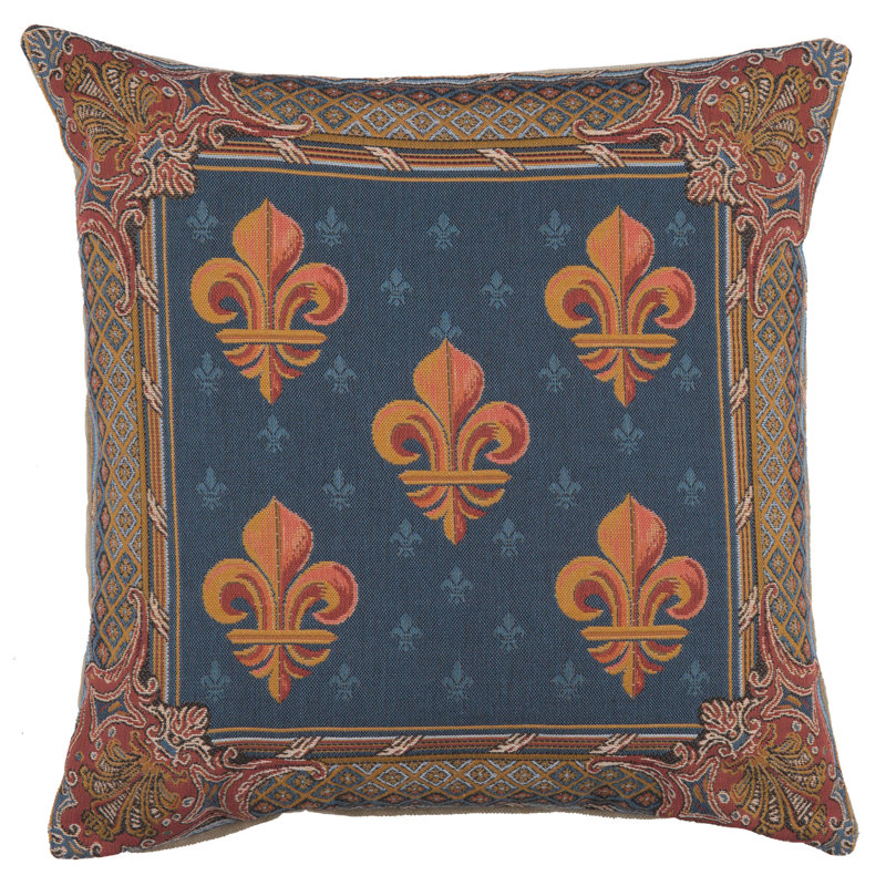 Medieval Cotton Blend Pillow Cover, Blue Medieval