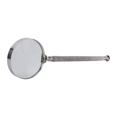 Modern Magnifying Glass For Home Decor - Decorative Object For Living Room Decorations, Office Accent, Or Shelf Display - 20", Ivory & Silver