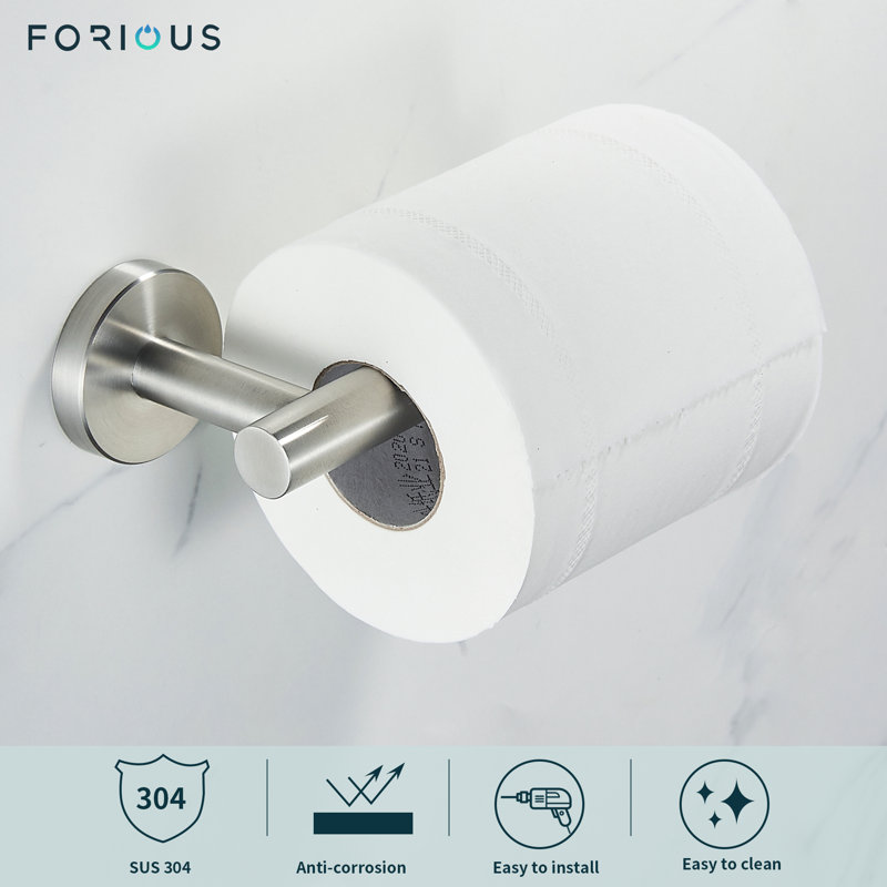 Wall Mounted Toilet Paper Holder, Brushed Nickel