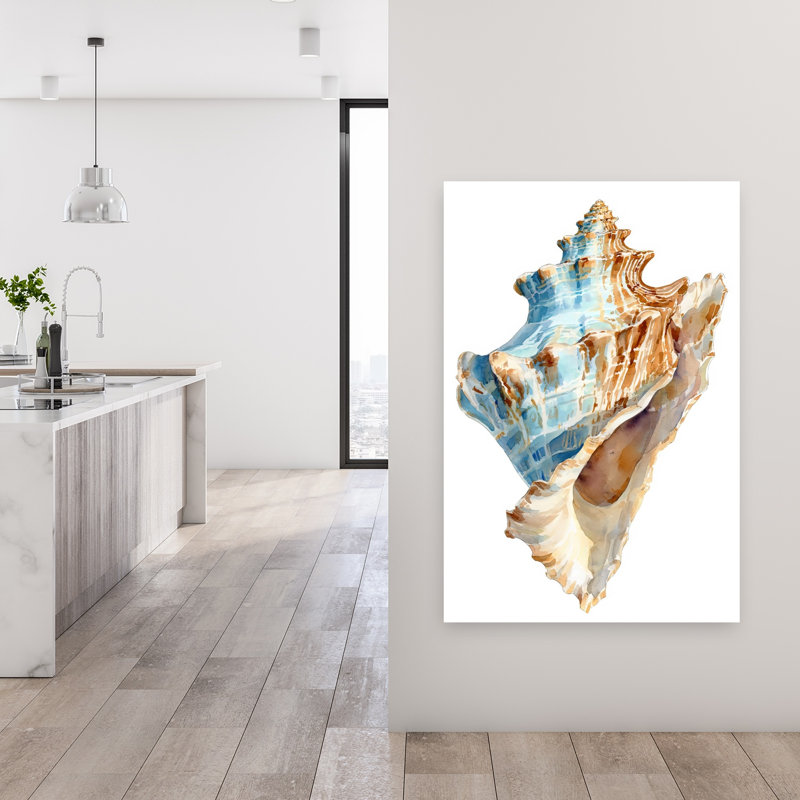 Impression d'art contemporain abstrait coquillage IV, 48" H x 32" W