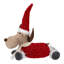 Figurine de Noël en peluche allongée - 12 po - rouge et blanc