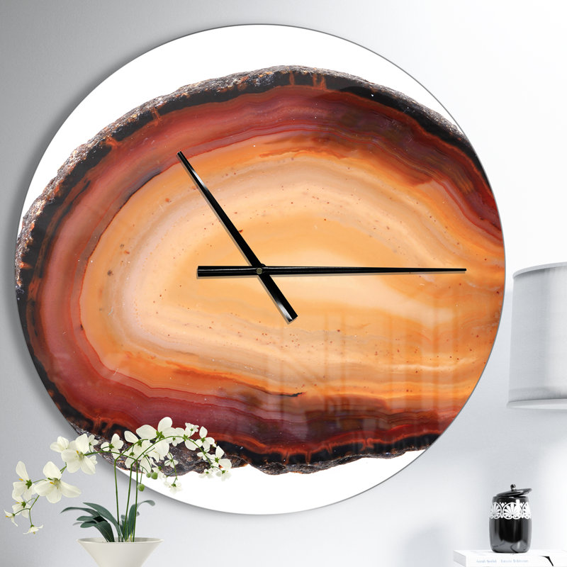 Agate brune isolée - Horloge murale moderne, Moyen