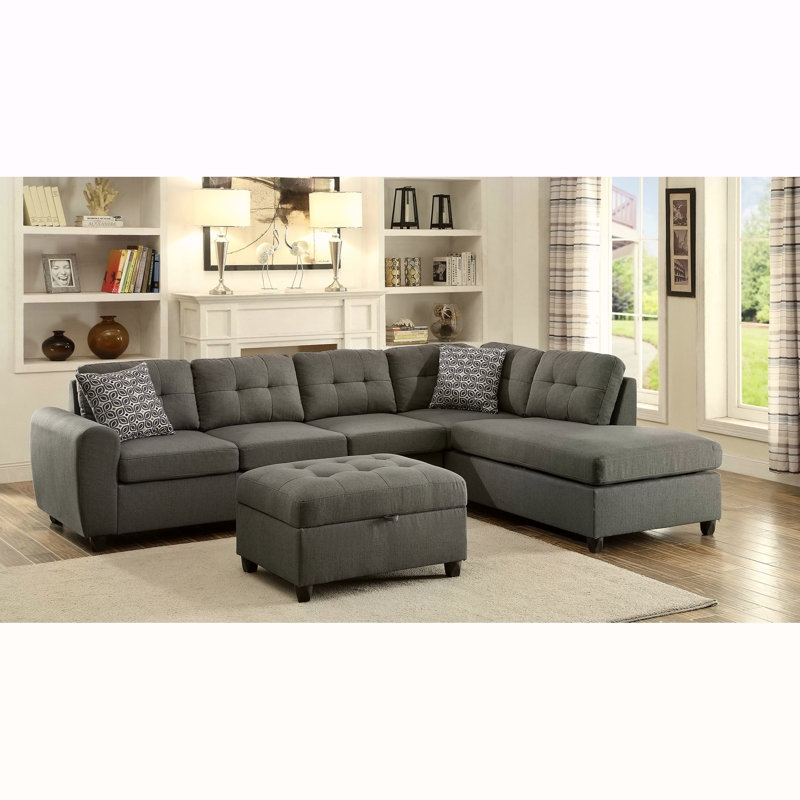 Canapé modulaire avec repose-pieds 2 pièces Balta Grey