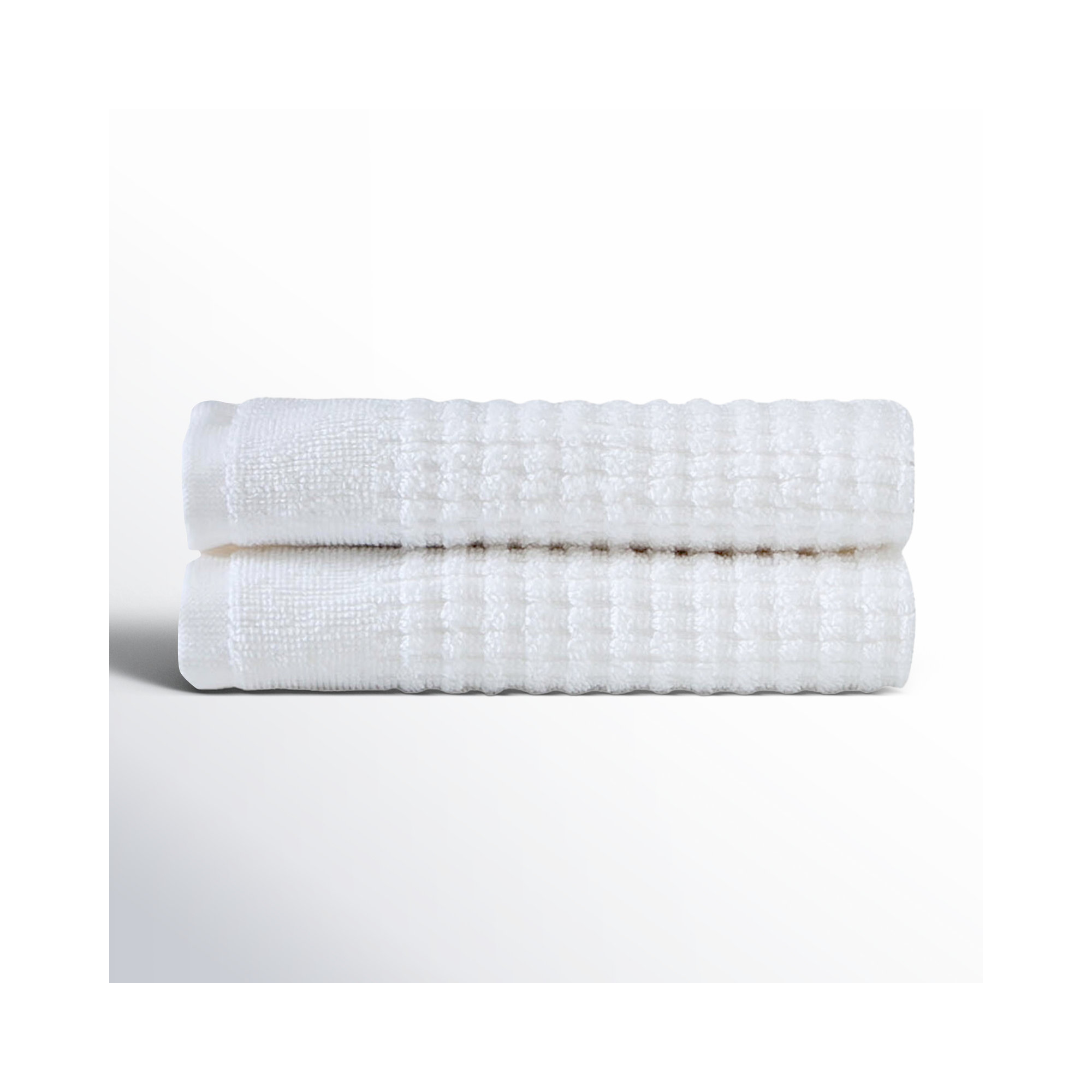 Earline 2 Piece Turkish Cotton Washcloth Towel Set, White