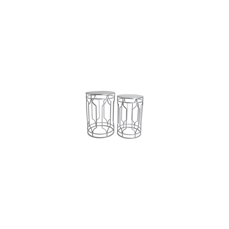 Mirrored Glass Top Nesting Tables