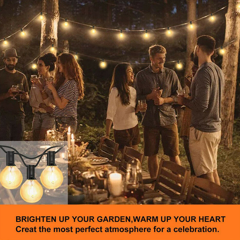 G40 Solar Powered 18Ft Outdoor String Lights