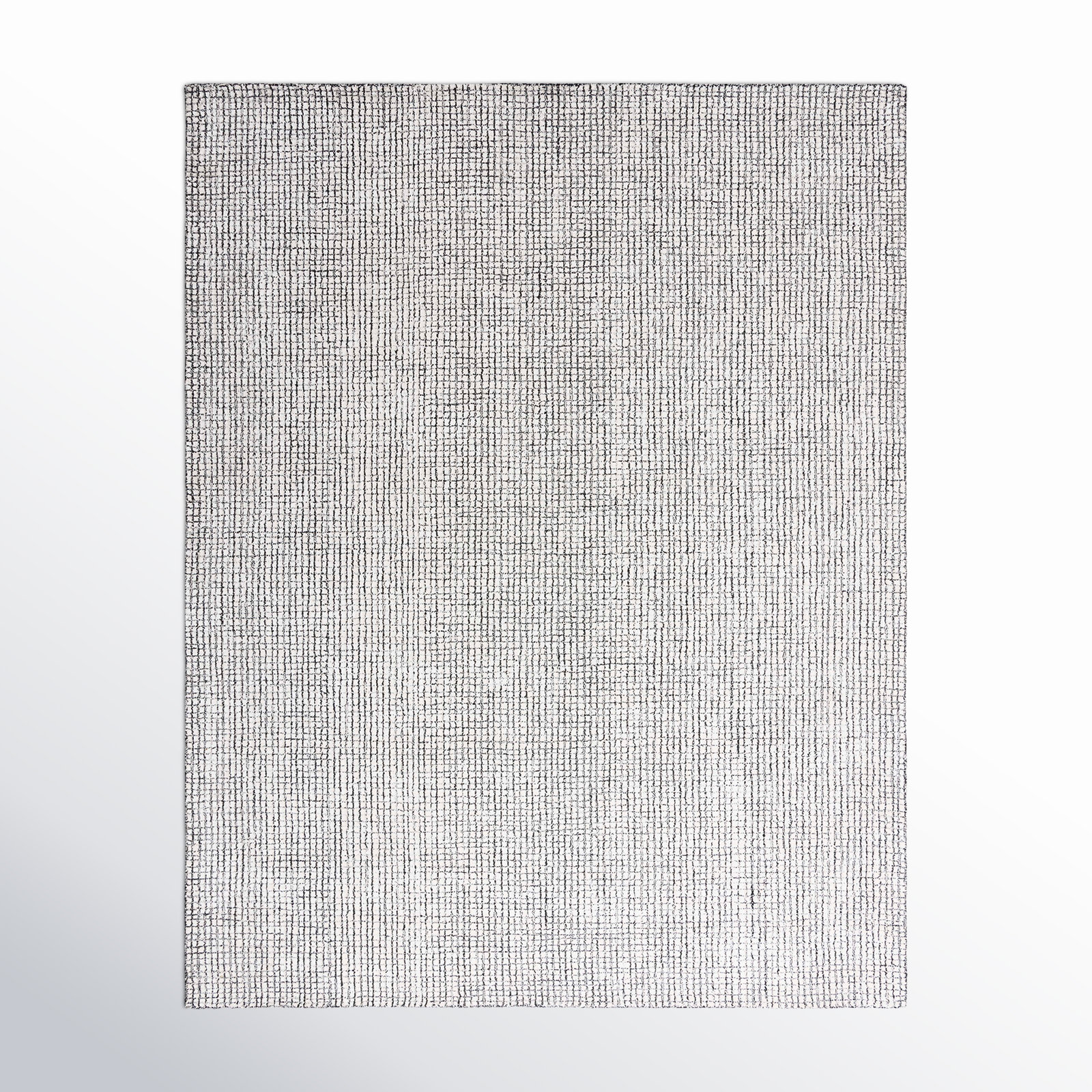 Rowe Handmade Tufted Ivory/Black Area Rug, Rectangle 10' x 14'