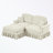 Chenille Loveseat with Flared Arms and ottoman-96757127