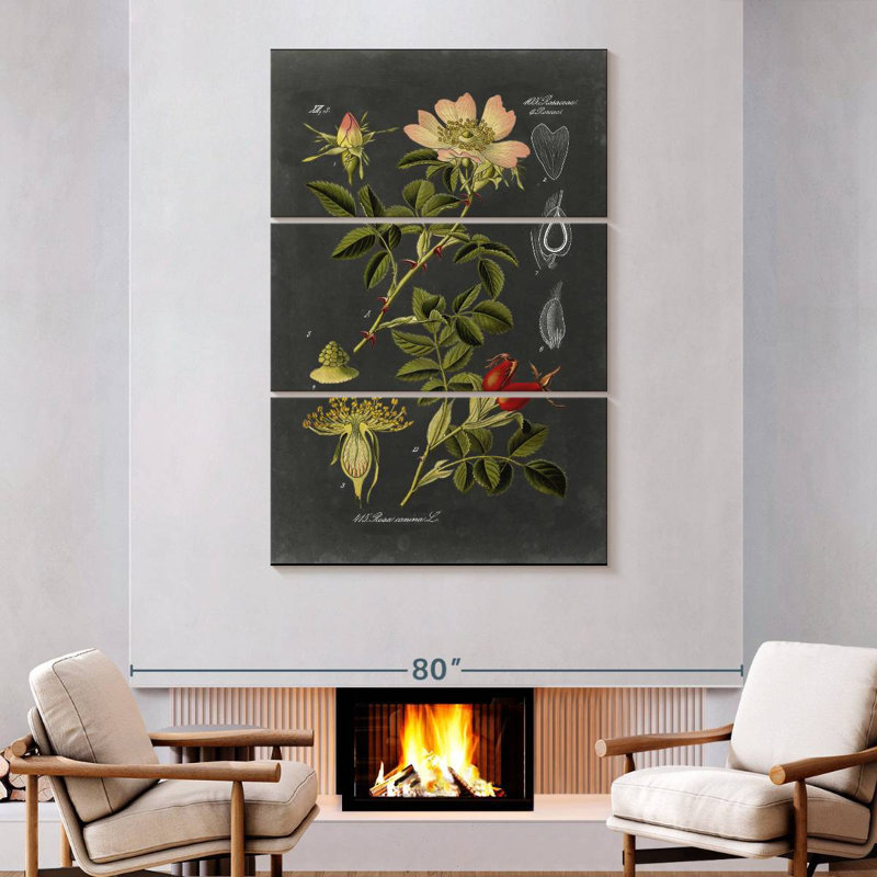 Keiri Midnight Botanical I, 74" H x 48" W