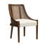 Chaise de salle à manger moderne Paxon en bois d'hévéa massif avec dossier en rotin et assise rembourrée-134972633-134972634