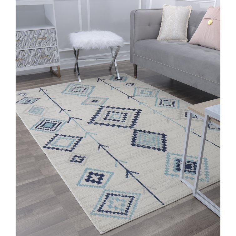 Bodrum Tribal Native Ice Area Rug