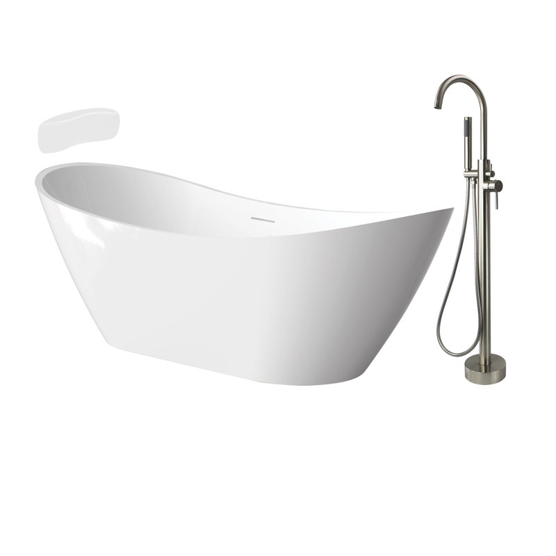 Transolid 66.875 L x 30.75 W x 26.75 H Freestanding Bathtub, In White