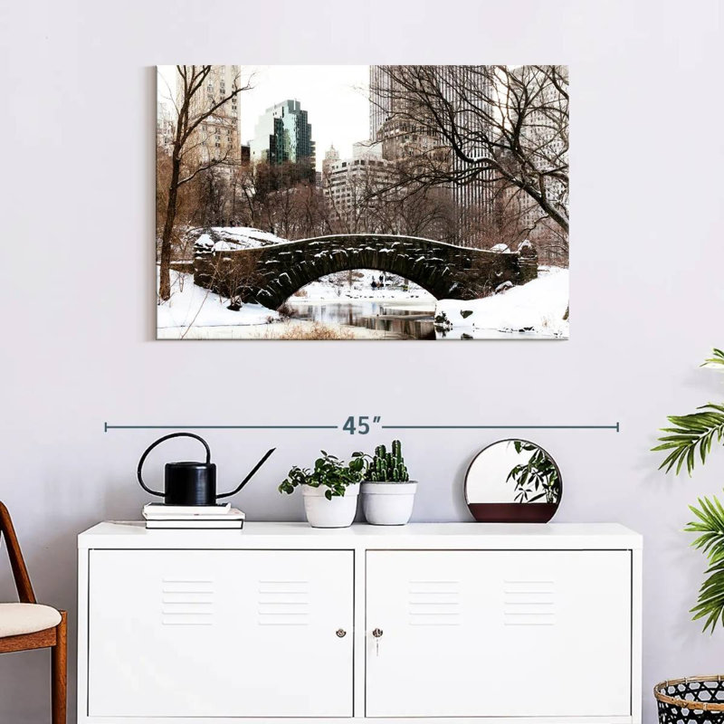 Ravi Gapstow Bridge Snow, 24" H x 36" W