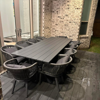 Red Barrel Studio® 11 Pieces Patio Dining Sets All-weather Wicker Patio Furniture With Large Size Rectangular Table Seating Sets For Garden Backyard Deck Outdoor Dining Sets With Cushions And Pillows