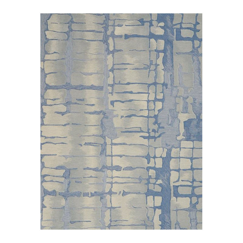 Tapis décoratif moderne abstrait bleu lavable à la machine, Tapis de couloir 2 pi 6 po x 9 pi 10 po