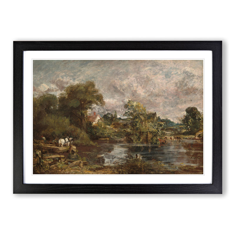 The White Horse by John Constable - Picture Frame Painting on MDF, Black, 27cm H x 36cm W x 2cm D