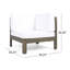 Fauteuil d'angle blanc avec structure en bois, coussin avec coussin de résistance aux liquides, blanc, coussin d'eau, 29,45 po x P 29,45 po, H 26,35 po
