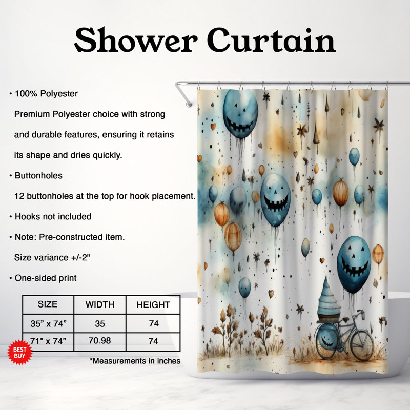 Haunted Autumn - Premium Shower Curtain, H 74 po x l 71 po