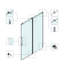Porte de douche 72X66 fixe et coulissante avec verre trempé transparent et quincaillerie en acier inoxydable, parfaite pour les salles de bain modernes-129482270