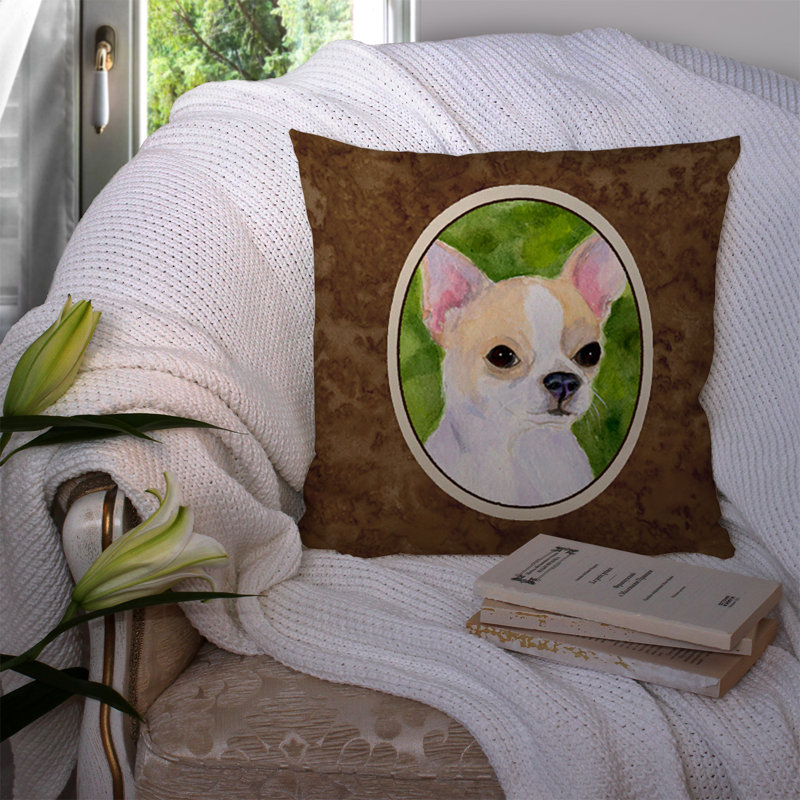 Coussin intérieur/extérieur brun chihuahua