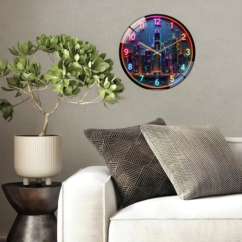 Horloge murale Neon City