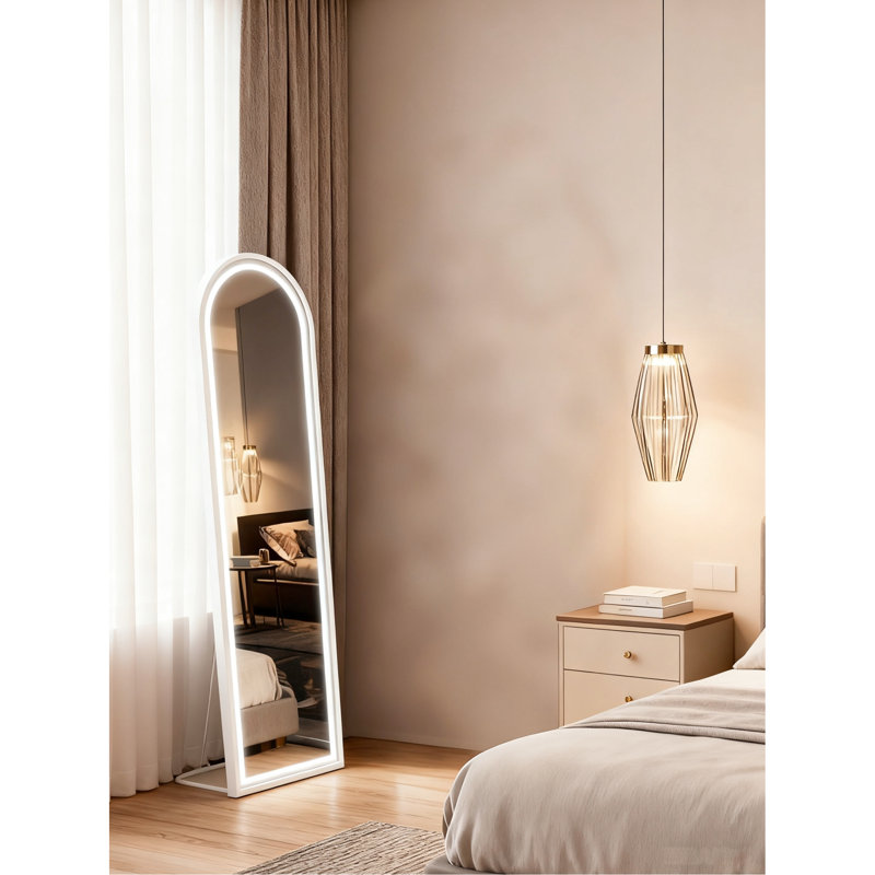 Wall - Mounted 63"X 20" Full Length Mirror, 3Rd Generation Silver Resin Glass, Step By Brightness Tuning, Textured External Coating Body Mirror With Hanging Option, Higher Reflective Surface,